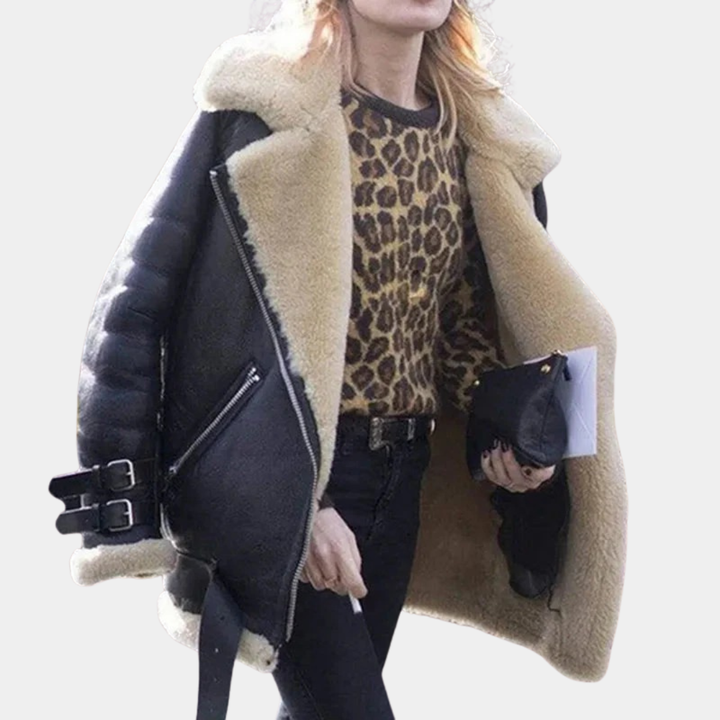 Sarah | Stylische Winterjacke aus Kunstleder