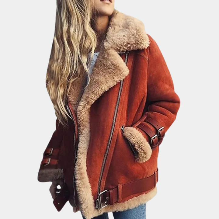 Sarah | Stylische Winterjacke aus Kunstleder