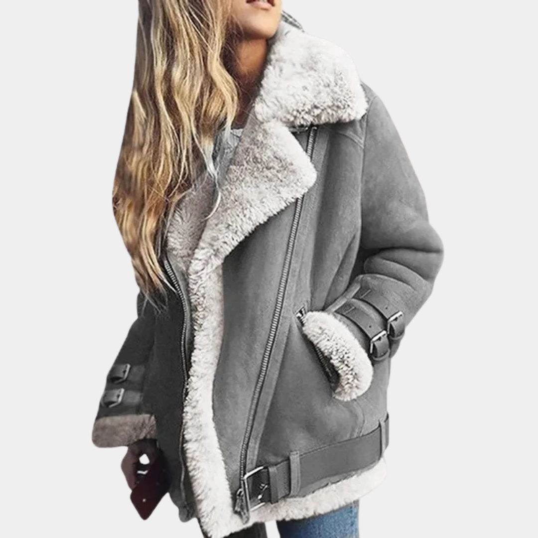 Sarah | Stylische Winterjacke aus Kunstleder