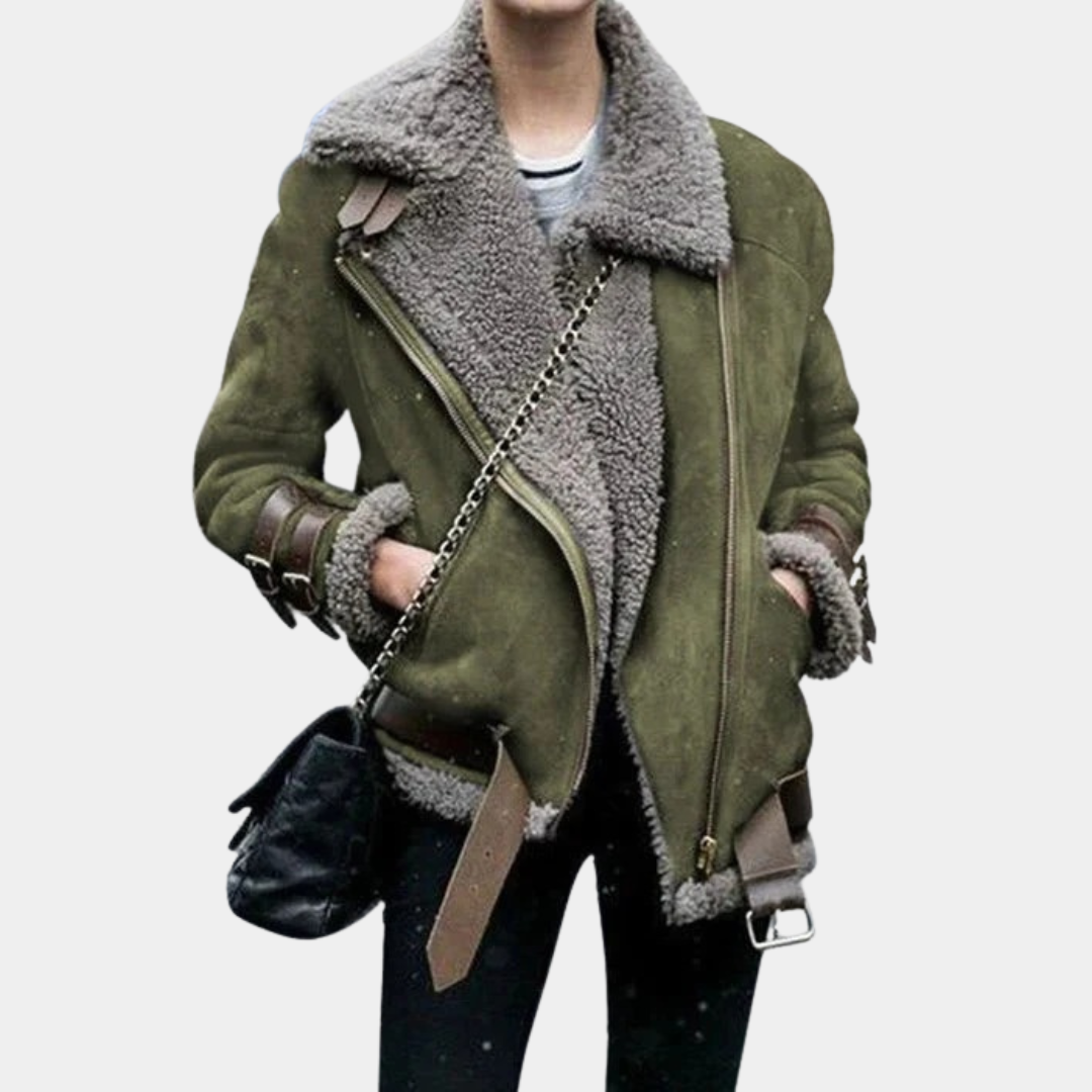 Sarah | Stylische Winterjacke aus Kunstleder