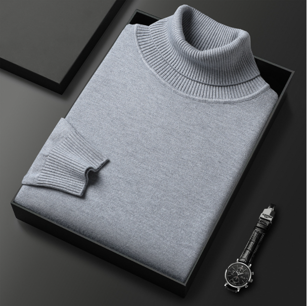 Simon | Rollkragenpullover Kaschmir-Baumwoll-Mix, Eleganter Stil