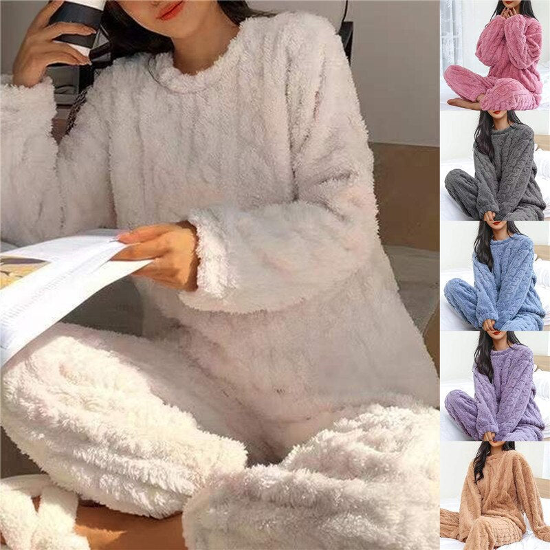 Maria | Weiches Fleece Schlafanzug Set