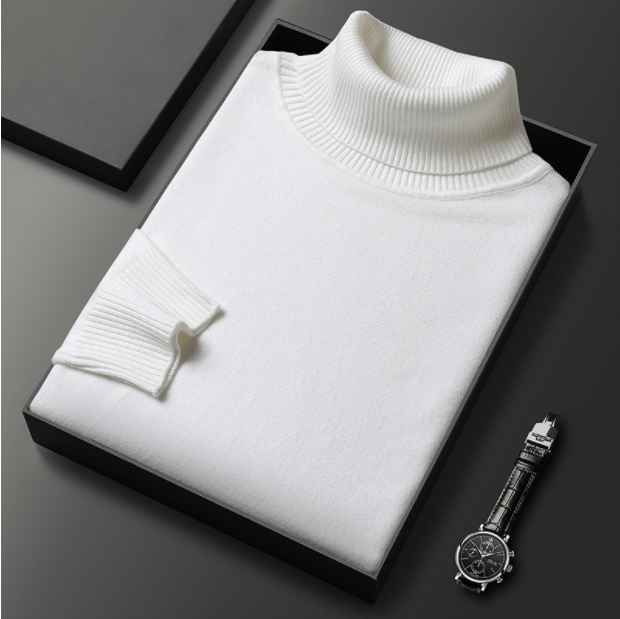 Simon | Rollkragenpullover Kaschmir-Baumwoll-Mix, Eleganter Stil