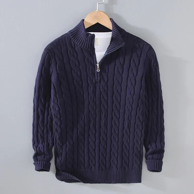 Mathias | Stylischer Pullover mit Halbreißverschluss