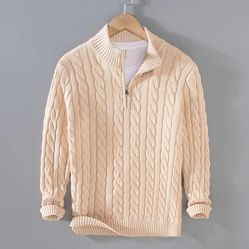 Mathias | Stylischer Pullover mit Halbreißverschluss