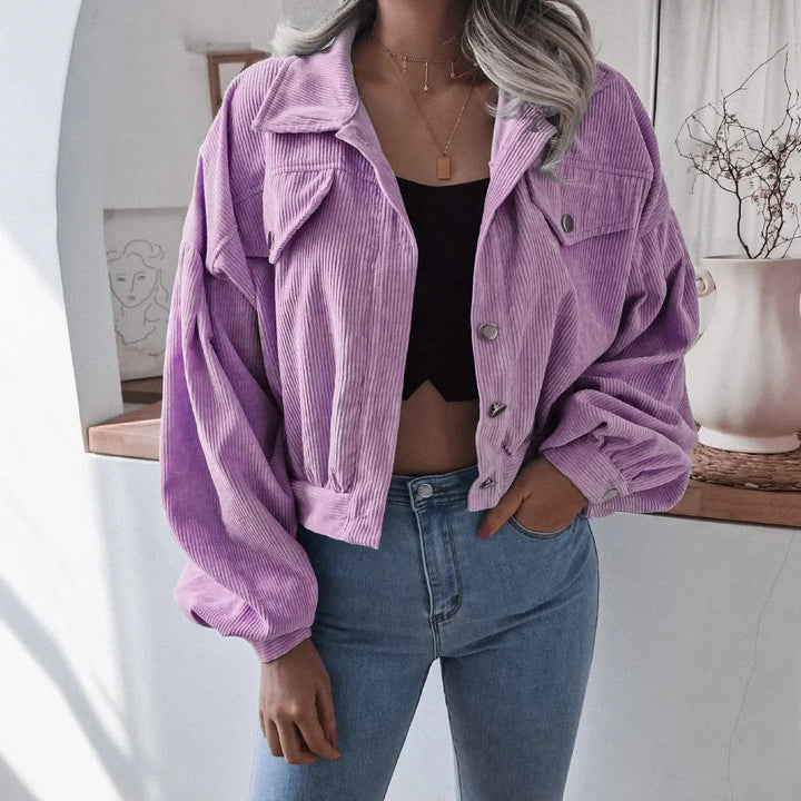 Clara | Stilvolle Cordjacke mit langen Ärmeln