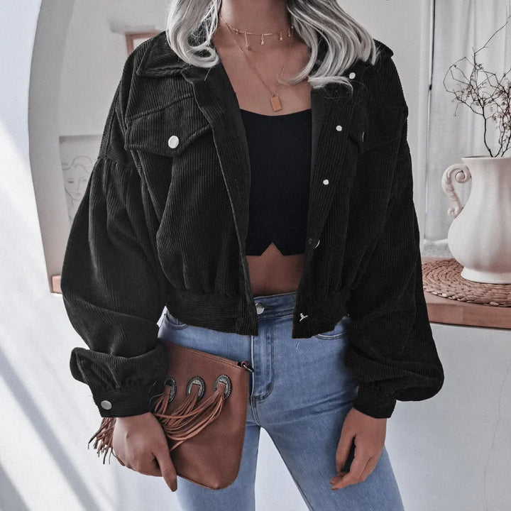 Clara | Stilvolle Cordjacke mit langen Ärmeln