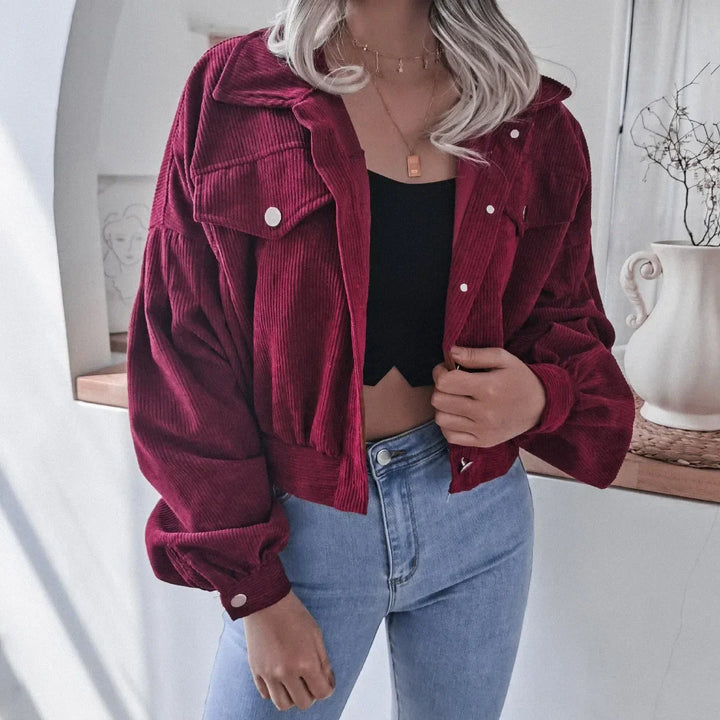 Clara | Stilvolle Cordjacke mit langen Ärmeln