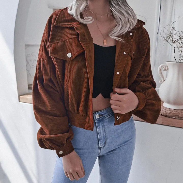 Clara | Stilvolle Cordjacke mit langen Ärmeln