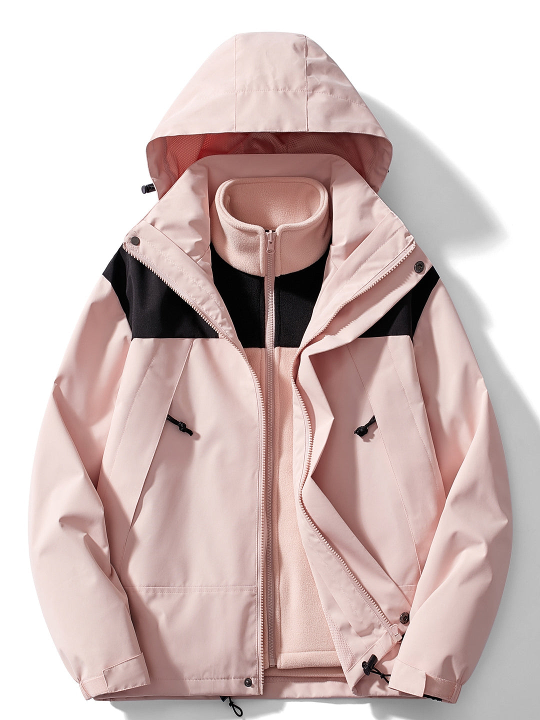 Heidi-Mode | 3-in-1 Fleece-Winterjacke mit Kapuze für Damen