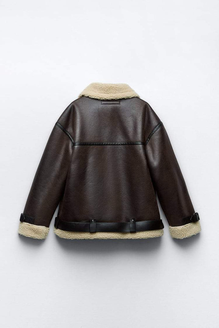Karina | Jacke mit Revers aus Kunstmaterial