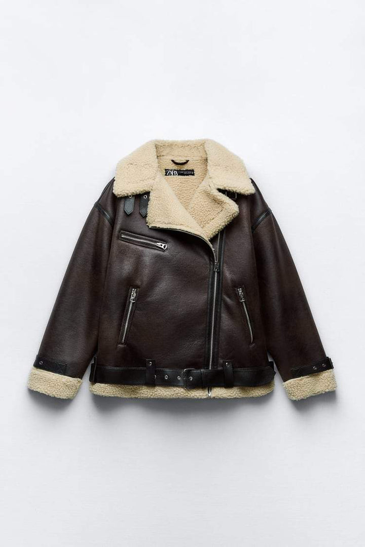 Karina | Jacke mit Revers aus Kunstmaterial