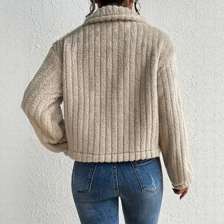 Monika | Eleganter Teddy Mantel Kurz mit Taschen Warm coat