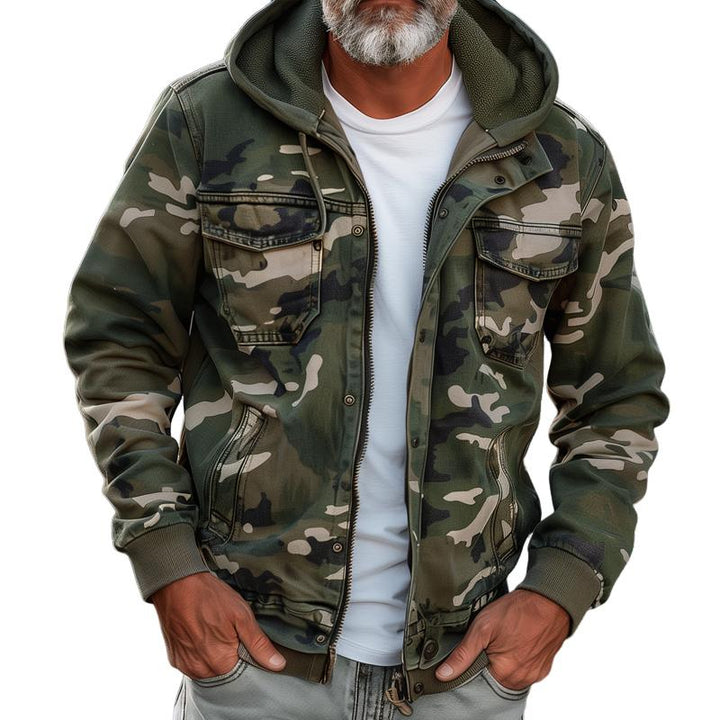 Emiliano | Tarnfarbene Cargo-Jacke mit Kapuze